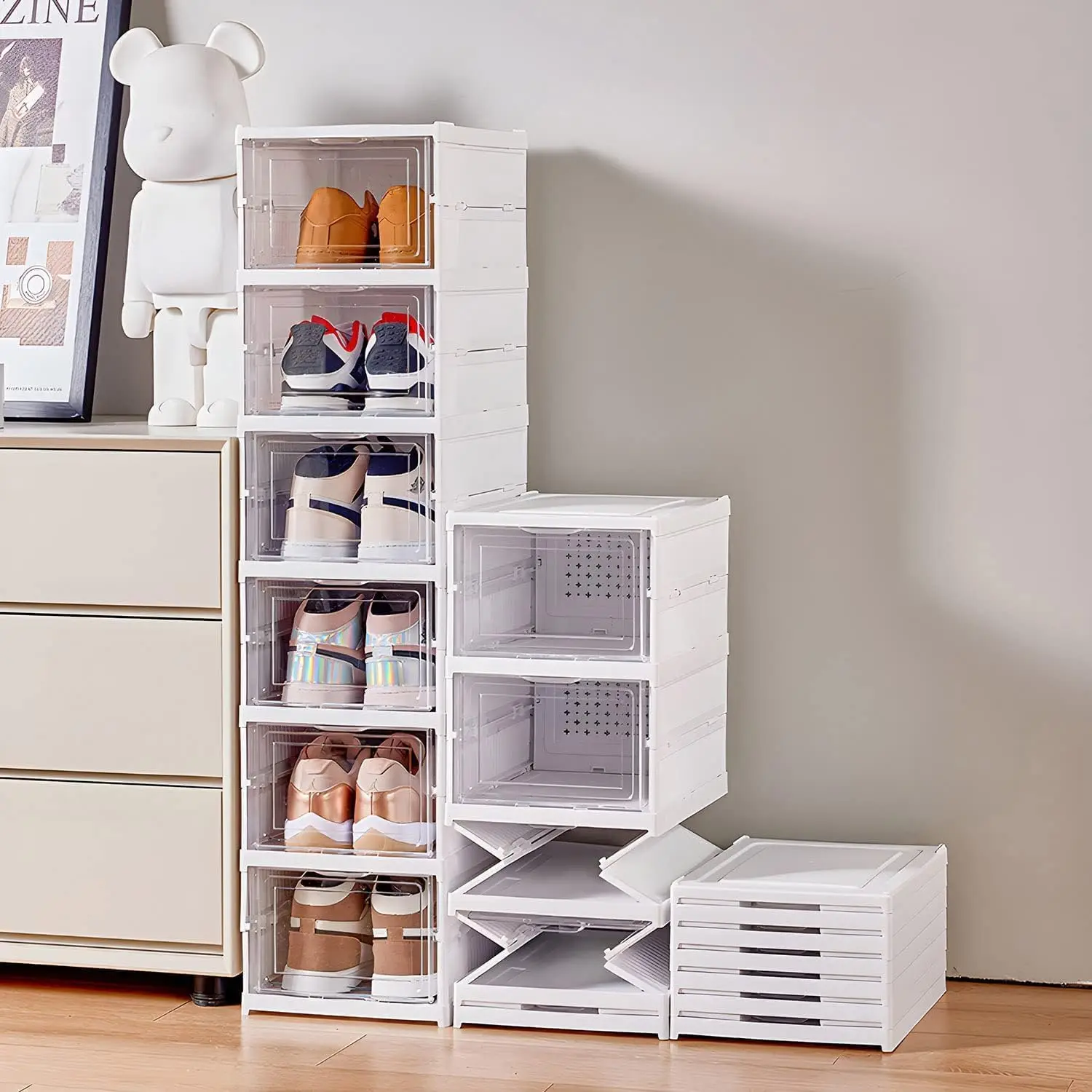 3/6 Layers Foldable Shoes Stor - Sneaker Case 评论和价格